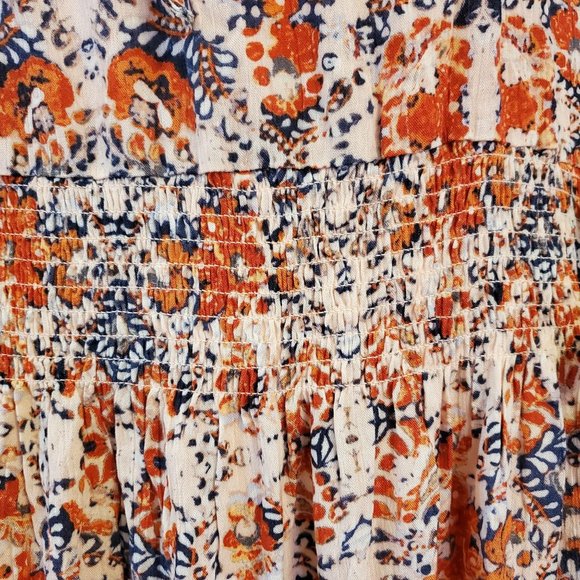 Downing Studio Floral Dress - Size 2X, Orange/Navy Floral Print - New with Tag - Picture 6 of 10